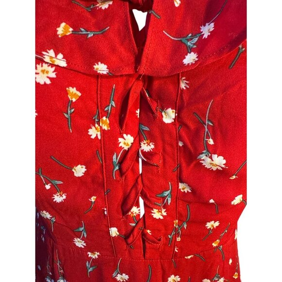 Anthropologie If By Sea Maxi Dress With Lace-Up Front Ruffle Details  Size S NWT - Picture 5 of 9